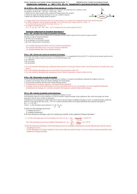 Ch14 Exercices Corriga C S Physique Chimie