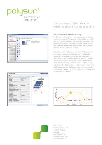 Polysun Photovoltaik Leaflet - Vela Solaris AG