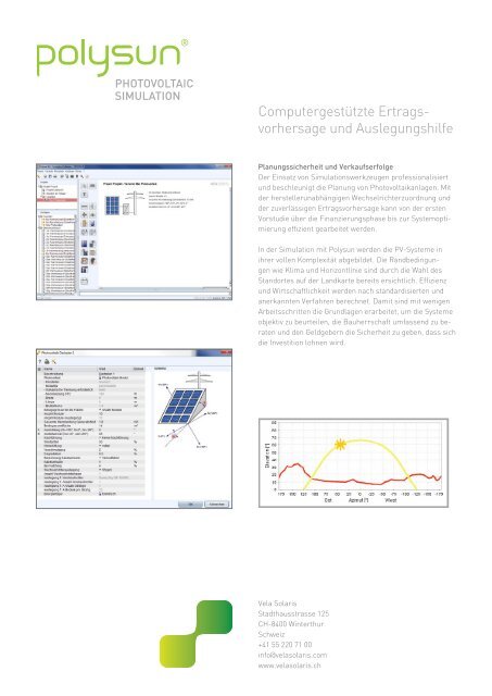 Polysun Photovoltaik Leaflet - Vela Solaris AG