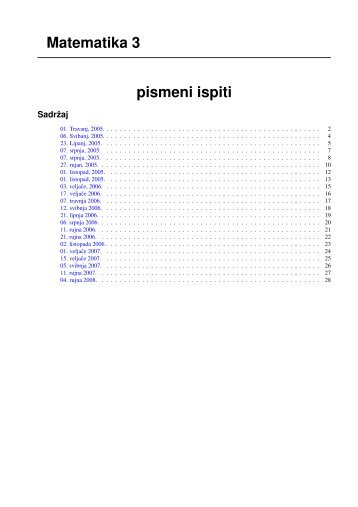 Matematika 3 pismeni ispiti - FSB