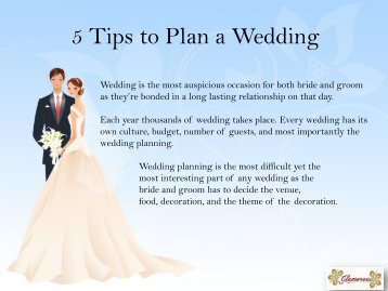 5 Tips to Plan a Wedding