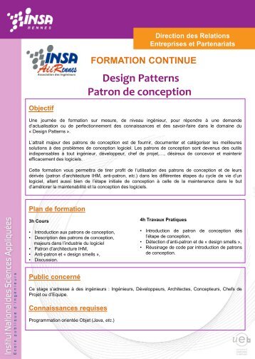 Utiliser Design Patterns, patron de conception - INSA Rennes