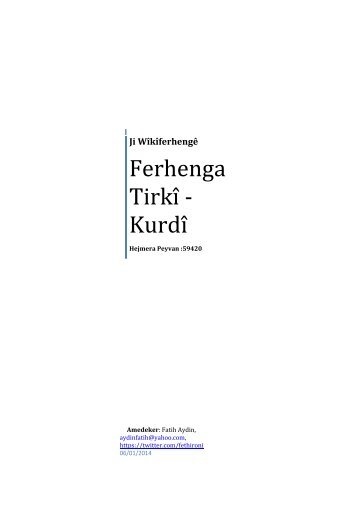 Ferhenga Tirkî - Kurdî