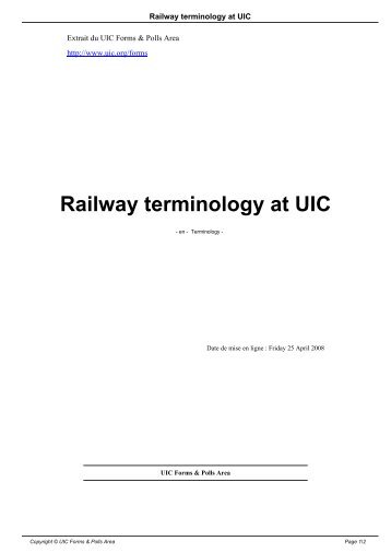 Railway terminology at UIC