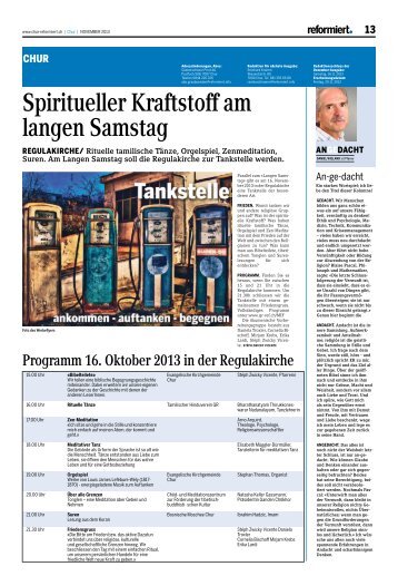 Spiritueller Kraftstoff am langen Samstag - Evangelische ...