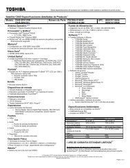 Satellite C645 Especificaciones detalladas de Producto1