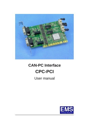 CPC-PCI/SJA1000 User Manual - Ems-wuensche.com
