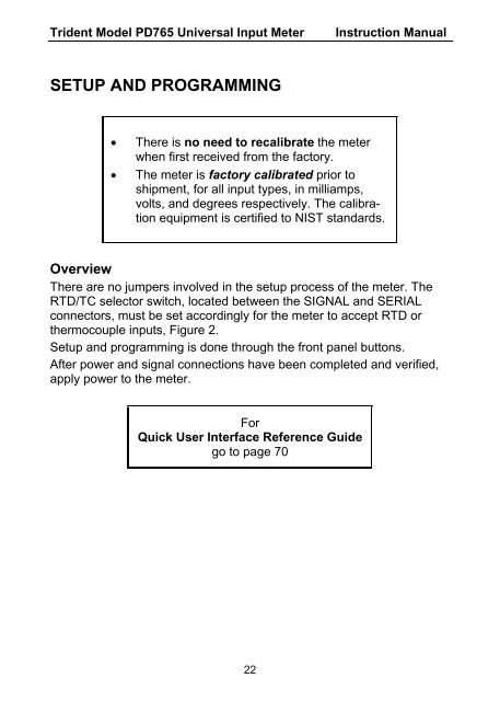 TRIDENT MODEL PD765 Instruction Manual