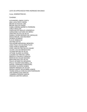 1Âª lista dos aprovados