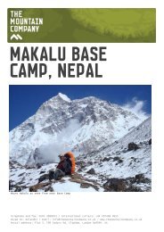 MAKALU BASE CAMP, NEPAL - The Mountain Company