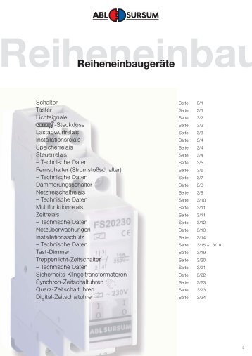 Reiheneinbaugeräte - ABL-Polska