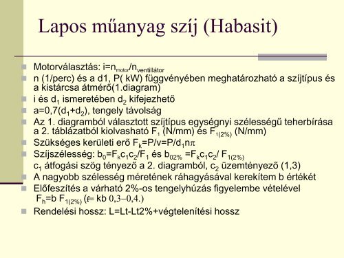 Segédlet szíjhajtás feladathoz - Gépszerkezettani és ...