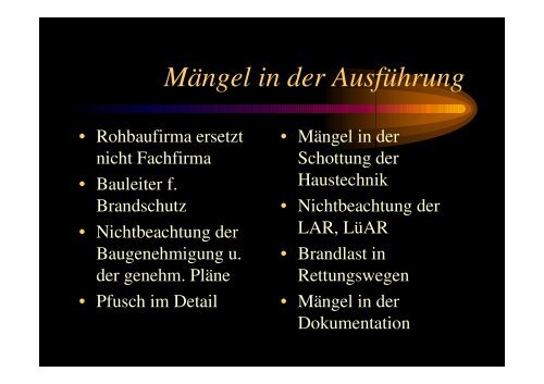 Betriebliche/ Organisatorische MÃ¤ngel