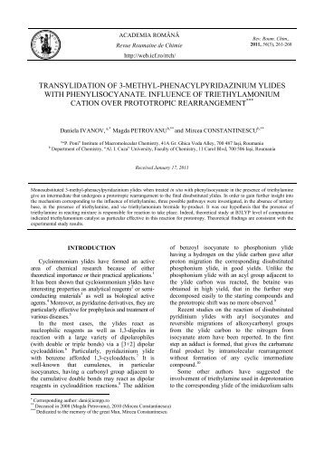 transylidation of 3-methyl-phenacylpyridazinium ylides with ...