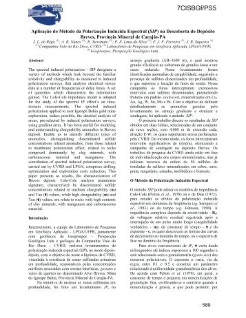 AplicaÃ§Ã£o do MÃ©todo da PolarizaÃ§Ã£o Induzida ... - Geologia Ufpr