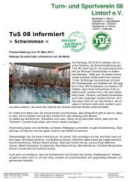 TuS 08 informiert > Schwimmen - TUS 08 Lintorf e.V.