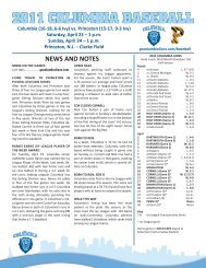 Full Game Notes - Columbia University Athletics