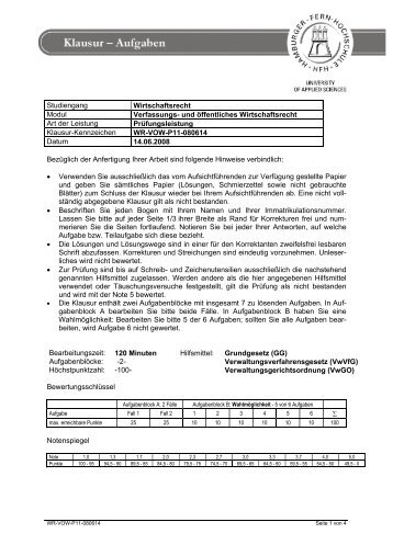 Studiengang Wirtschaftsrecht Modul Verfassungs- und Ã¶ffentliches ...