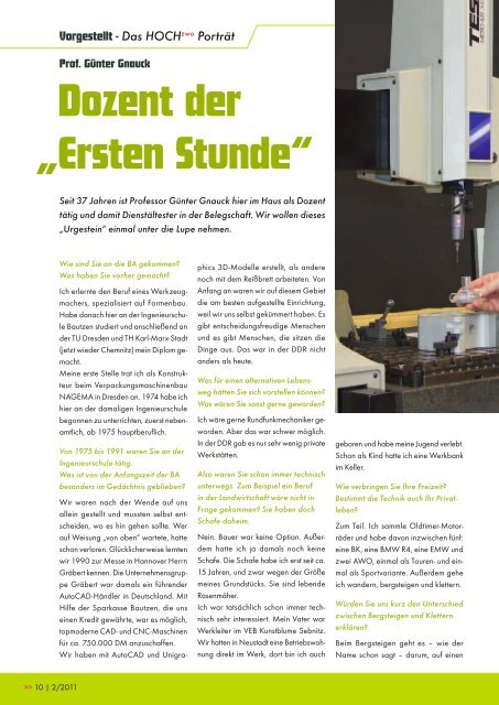 HOCHzwo - Ausgabe 2/2011 - der Studienakademie Bautzen