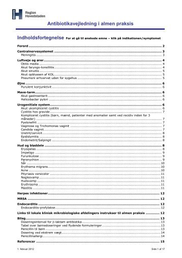 Antibiotikavejledning i almen praksis - Sundhed.dk