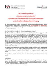 Steuerberatung für Heilberufler - staatliche Studienakademie Leipzig