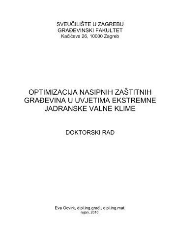 Doktorat - GraÄevinski fakultet - SveuÄiliÅ¡te u Zagrebu