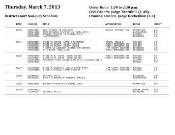Thursday, March 7, 2013 Order Hour - Linn County Bar Association