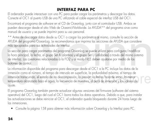 MANUAL DE FUNCIONAMIENTO DEL OC1 - Scubastore