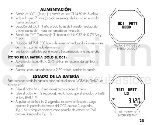 MANUAL DE FUNCIONAMIENTO DEL OC1 - Scubastore