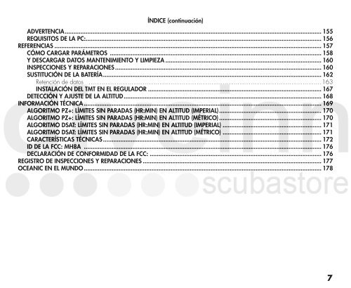 MANUAL DE FUNCIONAMIENTO DEL OC1 - Scubastore