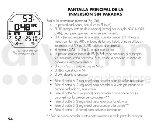 MANUAL DE FUNCIONAMIENTO DEL OC1 - Scubastore