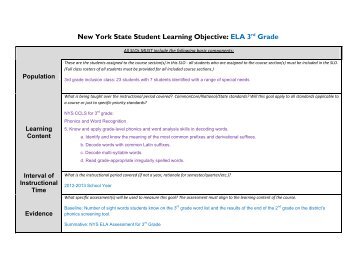 New York State Student Learning Objective ... - Nassau BOCES