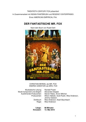 DER FANTASTISCHE MR. FOX - Babylon Kino