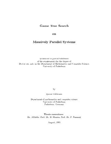 Game Tree Search on Massively Parallel Systems submitted in ...