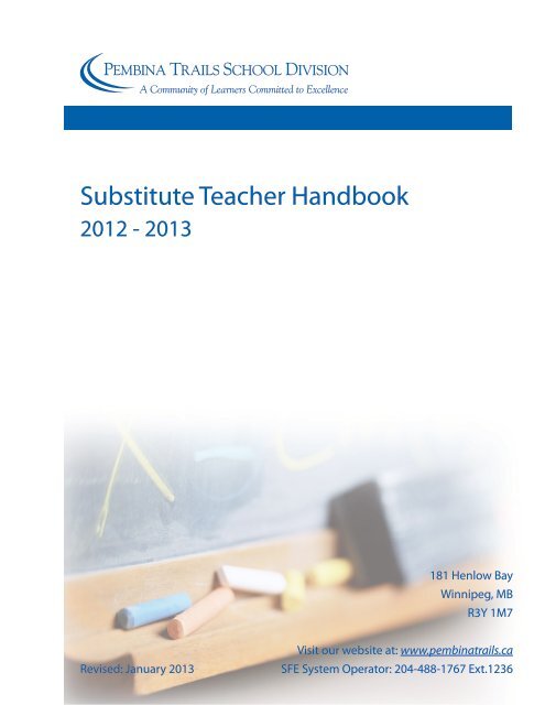 Substitute Teacher Handbook - Pembina Trails School Division