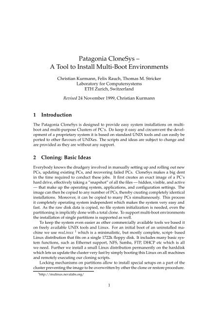 Patagonia CloneSys – A Tool to Install Multi-Boot Environments