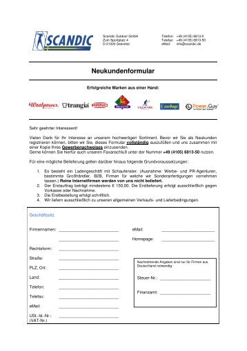 dieses Formular - Scandic Outdoor GmbH