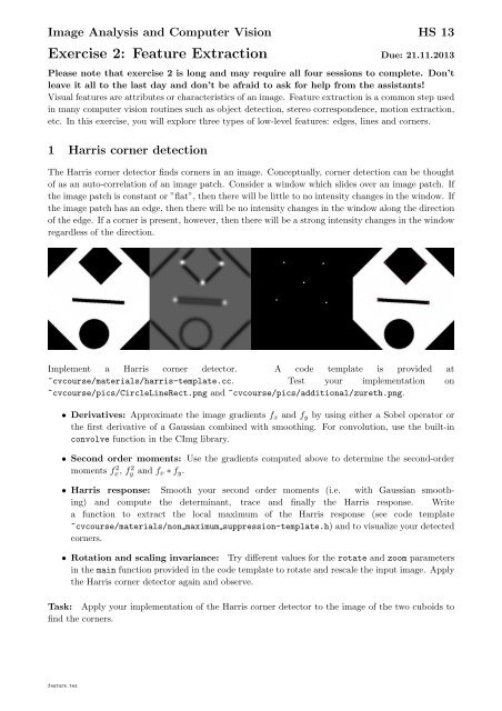 Exercise 2: Feature Extraction - Computer Vision Lab