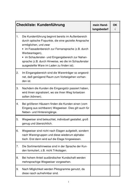 Checkliste Kundenfa Hrung Handelswissen De