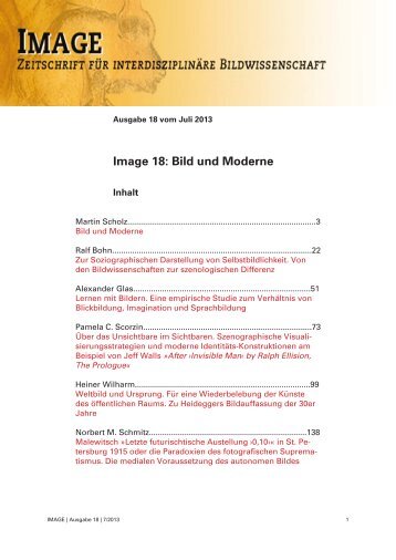 Bild und Moderne - Gesellschaft für interdisziplinäre Bildwissenschaft