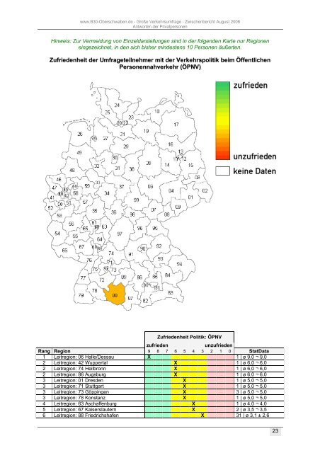 Zwischenbericht August 2008 - B30 Oberschwaben