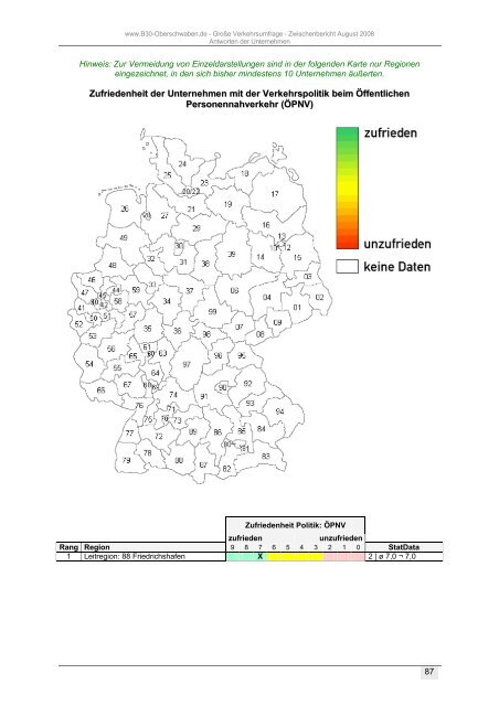 Zwischenbericht August 2008 - B30 Oberschwaben