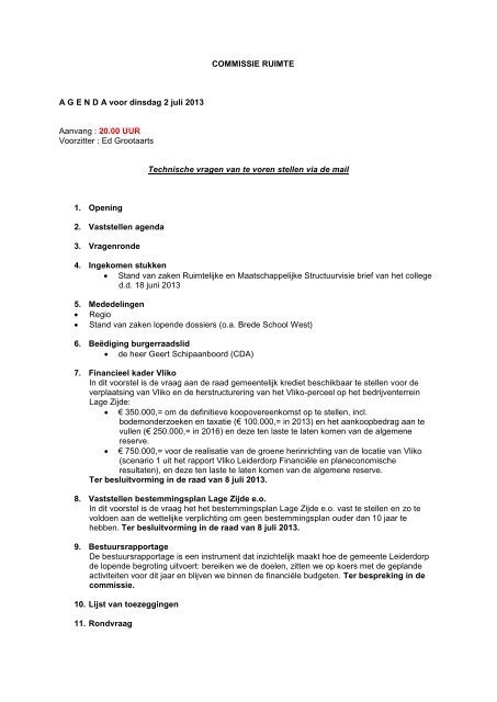 Vergaderbundel commissie Ruimte 2 juli 2013 - Bestuurlijke ...