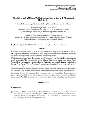 Fixed Grid and ALE-type Fluid-Structure Interaction with Elements of ...