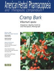 Cramp Bark - American Herbal Pharmacopoeia