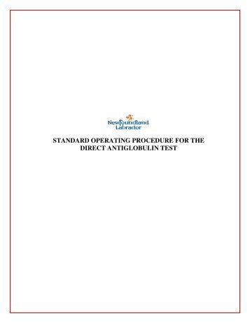 standard operating procedure for the direct antiglobulin test