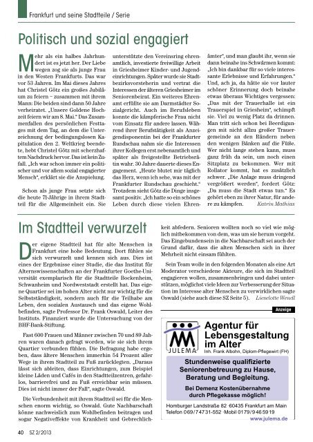 Senioren Zeitschrift Frankfurt