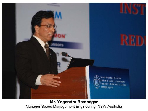 Mr. Yogendra Bhatnagar, NSW-Australia - IRF India chapter