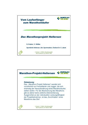 Das Marathonprojekt Hellersen - Sportklinik Hellersen