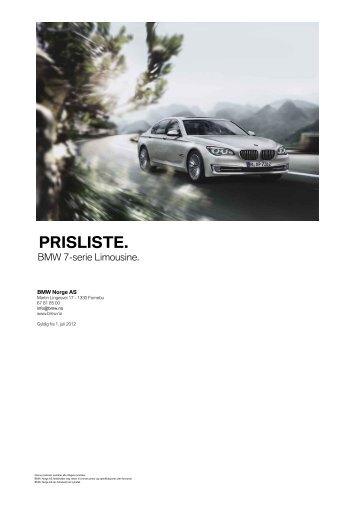 prisliste. - BMW